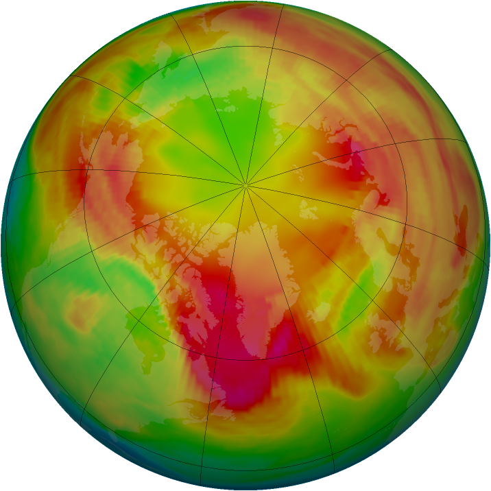 Arctic ozone map for 17 February 1982